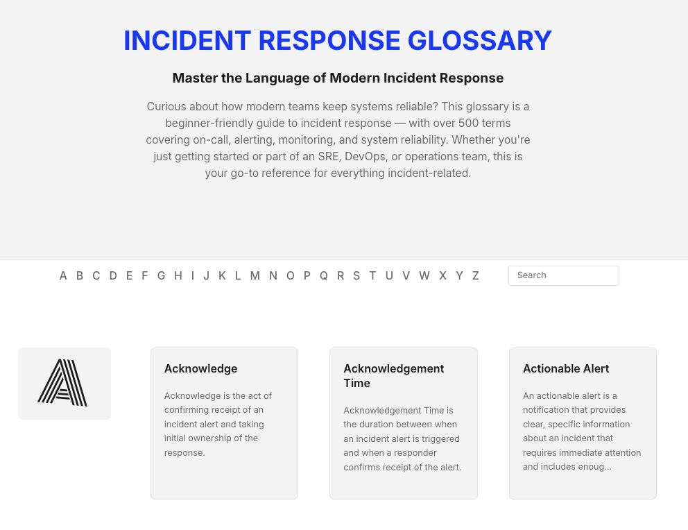 Spike's incident management glossary